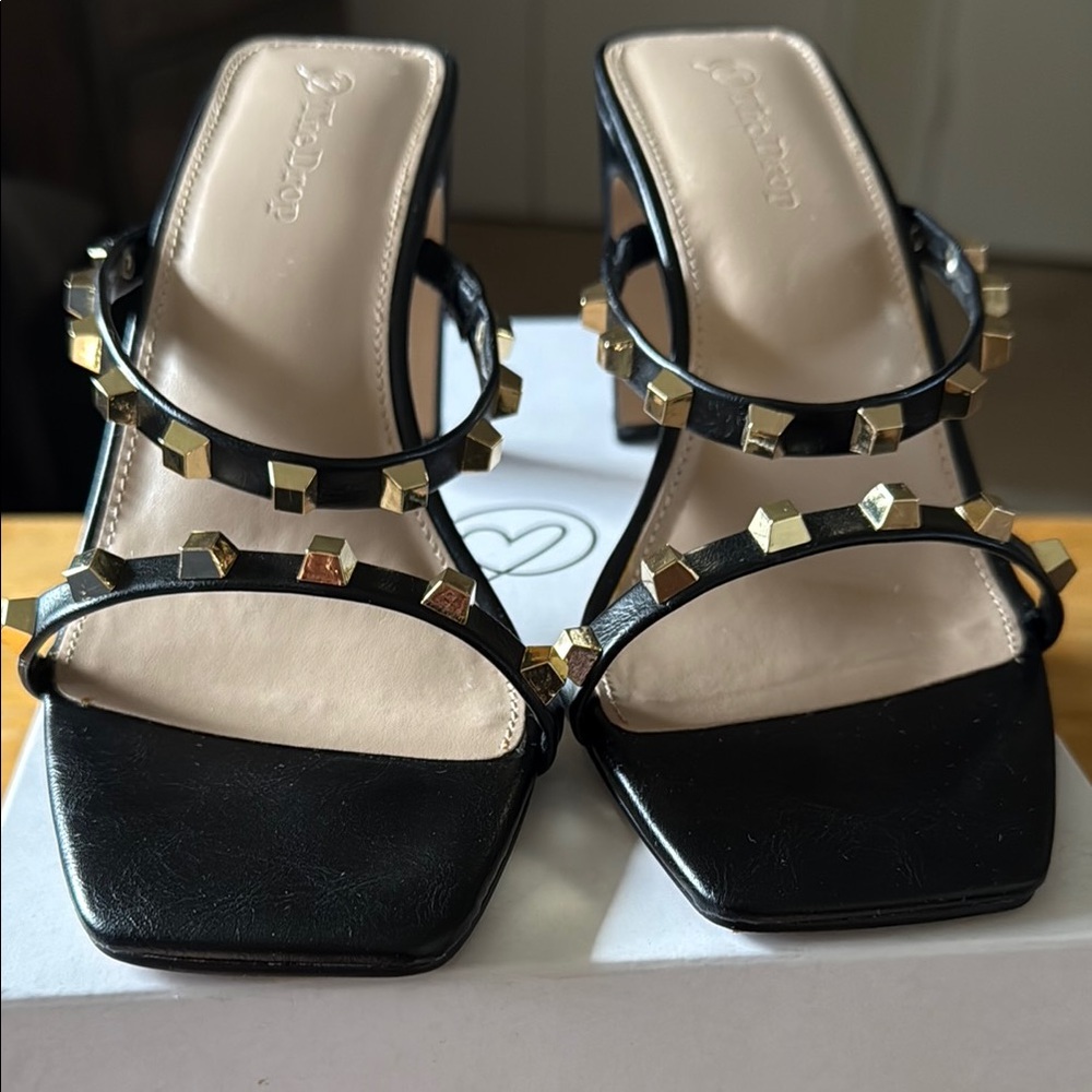 Black Studded Women's Sandals